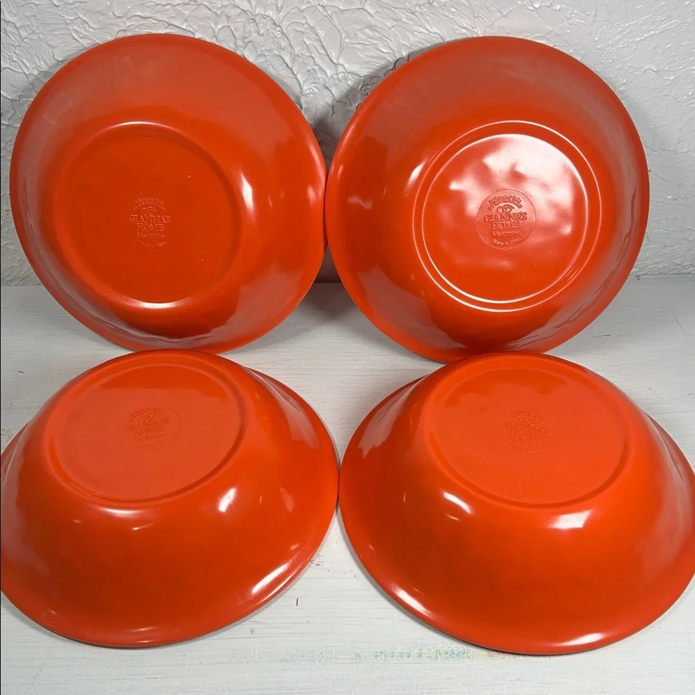 Gianna’s Home Bowls Melamine Rustic Orange Set Farmhouse Distressed Orange Bowls